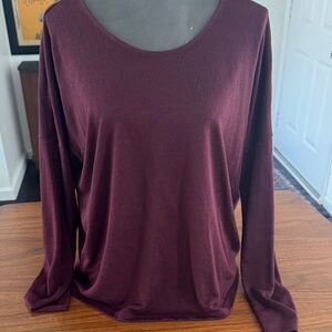 Elegant Maroon Long Sleeve Women's Top
